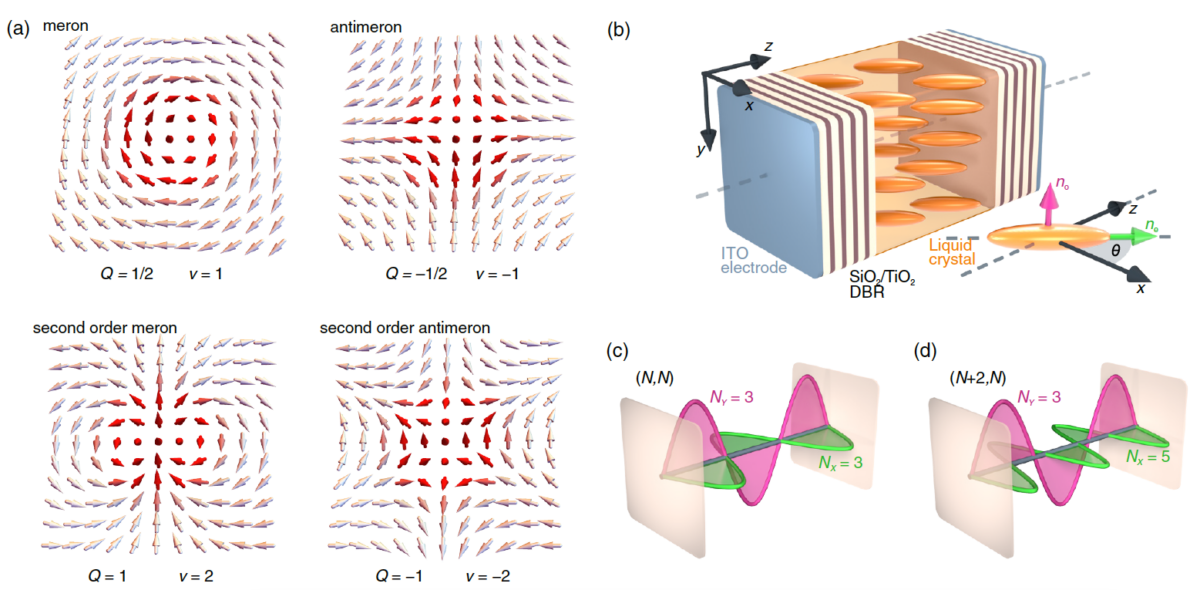 Observation of second-order meron polarization textures in optical microcavities